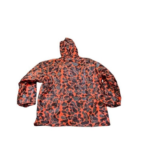 Vtg Lake N Trail Camo Hunting Jacket Mens Size XL Orange Vinyl Deer Quilted Rain - Picture 2 of 6